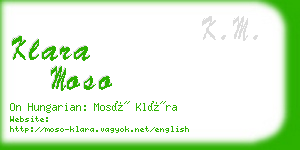 klara moso business card